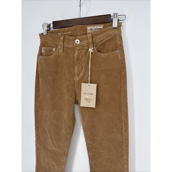 AG DENIM women’s size 24 Tan camel MARI High-Rise Slim Straight Corduroy Jeans - Picture 5 of 14